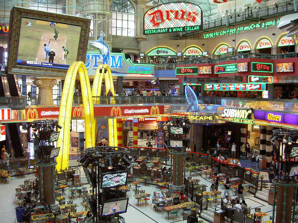 A food court in a mall.