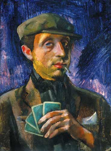 "The Card Player" by Vilmos Aba-Novak