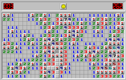 microsoft minesweeper click on number not working