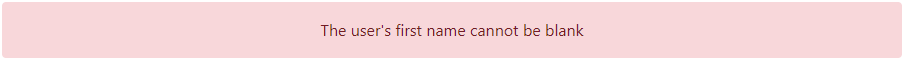 The user's first name cannot be blank
